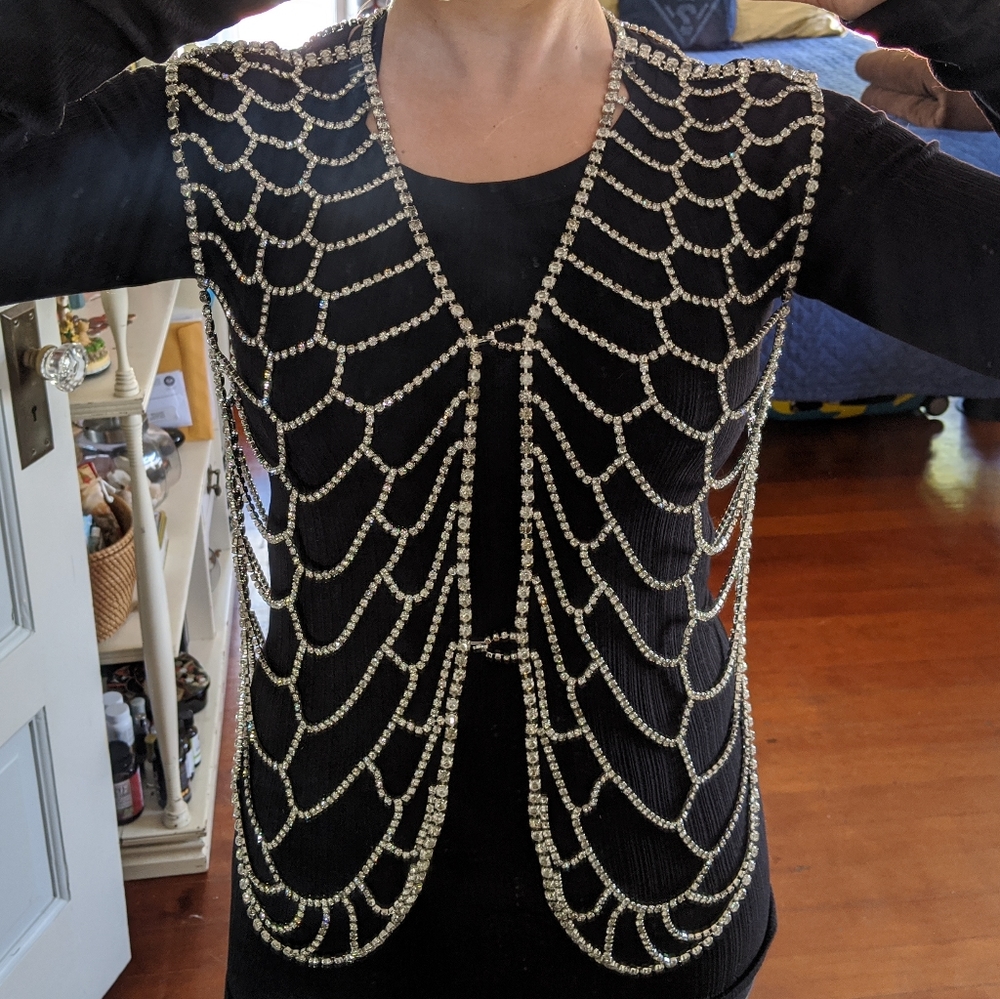 RARE Vintage Rhinestone Vest c.1970s